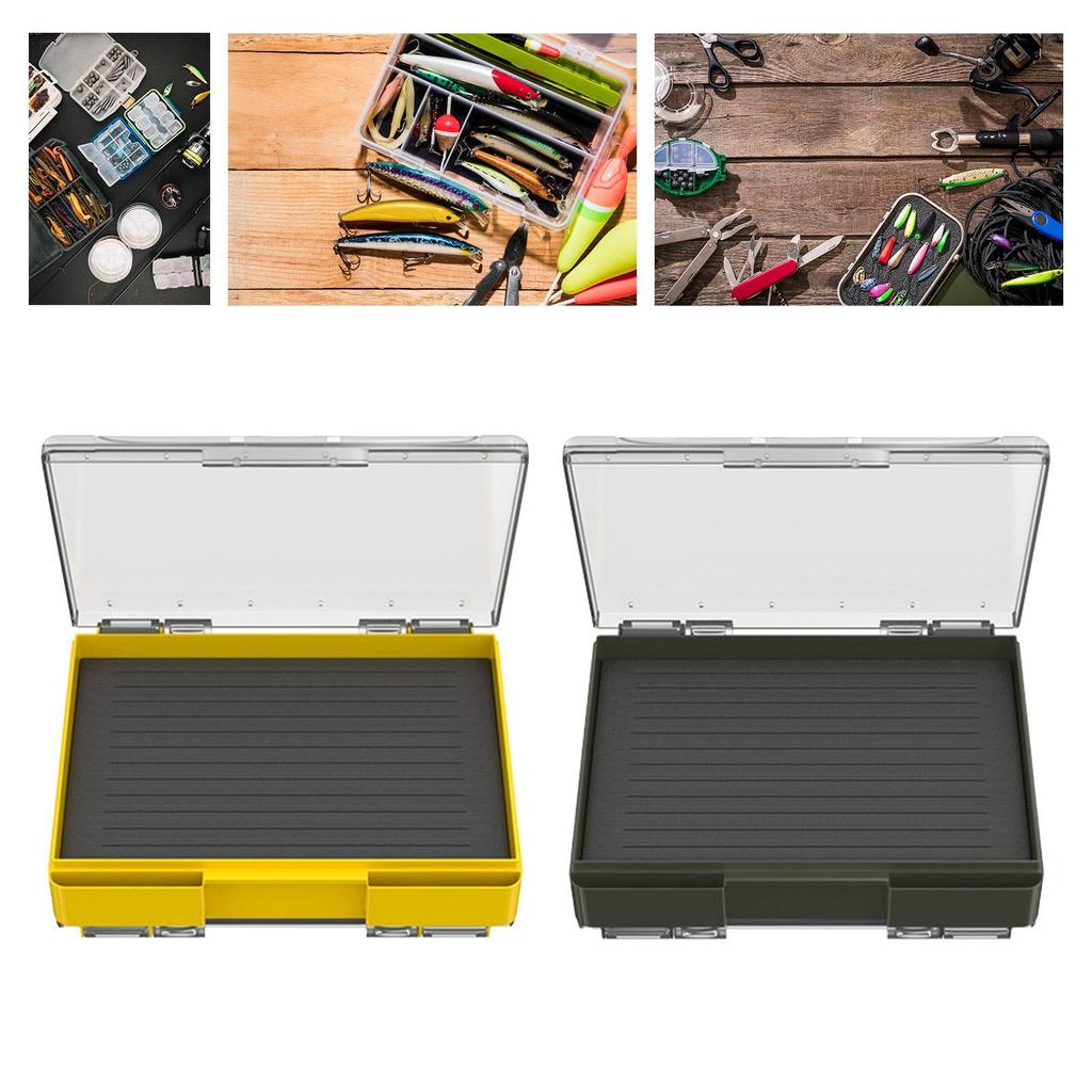 Fly Fishing Tackle Box Organizer Protection Thicker Storage Double Memory Foam Side Gear for Baits Hooks Vest Jigs Hooks Sinkers