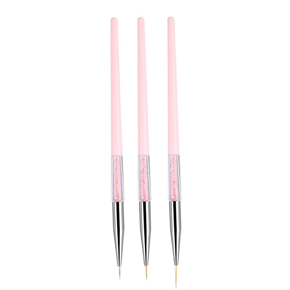 3pcs Fine Detail Nail Art Dotting Liner Brush Professional Nail Art Brush Gel Polish