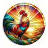 High Definition Metal Tin Sign Set Colorful Rooster Themed Round Wall Art Decor for Farmhouse Kitchen and Country Style Home Dec