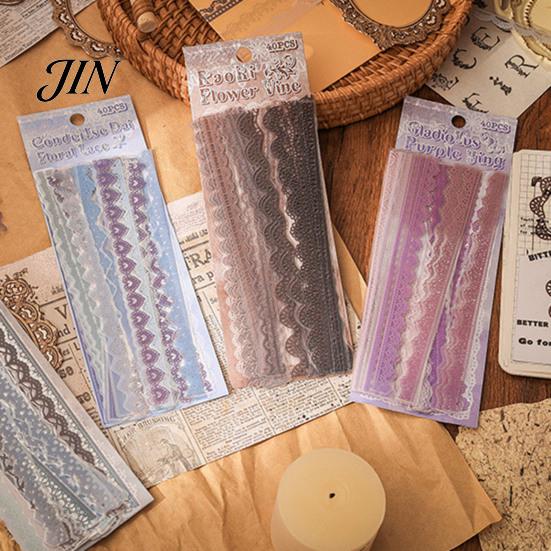 Autocollants Décoratifs en Dentelle Romantique PET pour Scrapbooking, Journal, Carnet, Cartes, Planificateur, Carnet, Photo, Album,