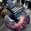 Raven Round Area Rug,Carpet Rug for Living Room Bedroom Sofa Playroom Decor,Non-slip Floor Mat