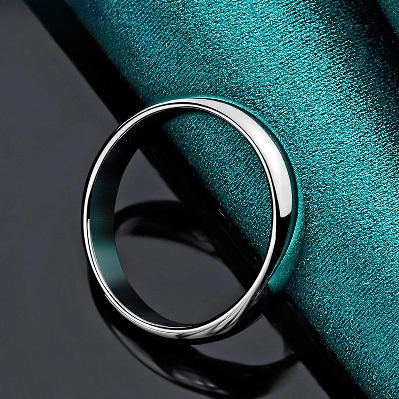 Fine 925 Sterling Silver Smooth 7-10# Ring for Women Wedding Engagement Fashion Charm Jewelry