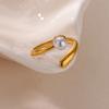 Cute Imitation Pearl Stainless Steel Ring Gold Color Adjustable Open Rings for Women Party Wedding Jewelry Prom Accessories Gift