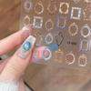 1 Sheet of 3D Embossed Nail Stickers and Vintage Photo Frame Oil Painting Premium Manicure Decals DIY Nail Art Accessories