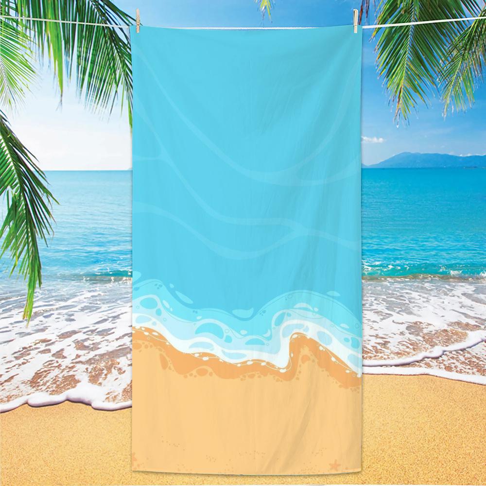 Ultra Fine Fiber Beach Towels, Beach Swimming Speed Drying Velvet Bath Towels, Printed Fashionable Bath Towels Towels Face Towel