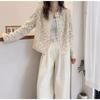 Lace Hook Flower Kurzmantel Damen Langarm Frühlings- und Herbstkleidung Mode Dünnschnitt Hohl Top Mode