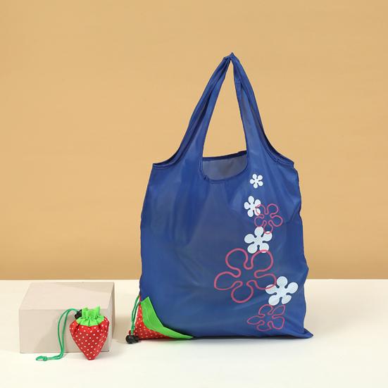 10L Organizer Bag with Handle Item Storage Lightweight Strawberry Folding Grocery Shopping Bag for Lady