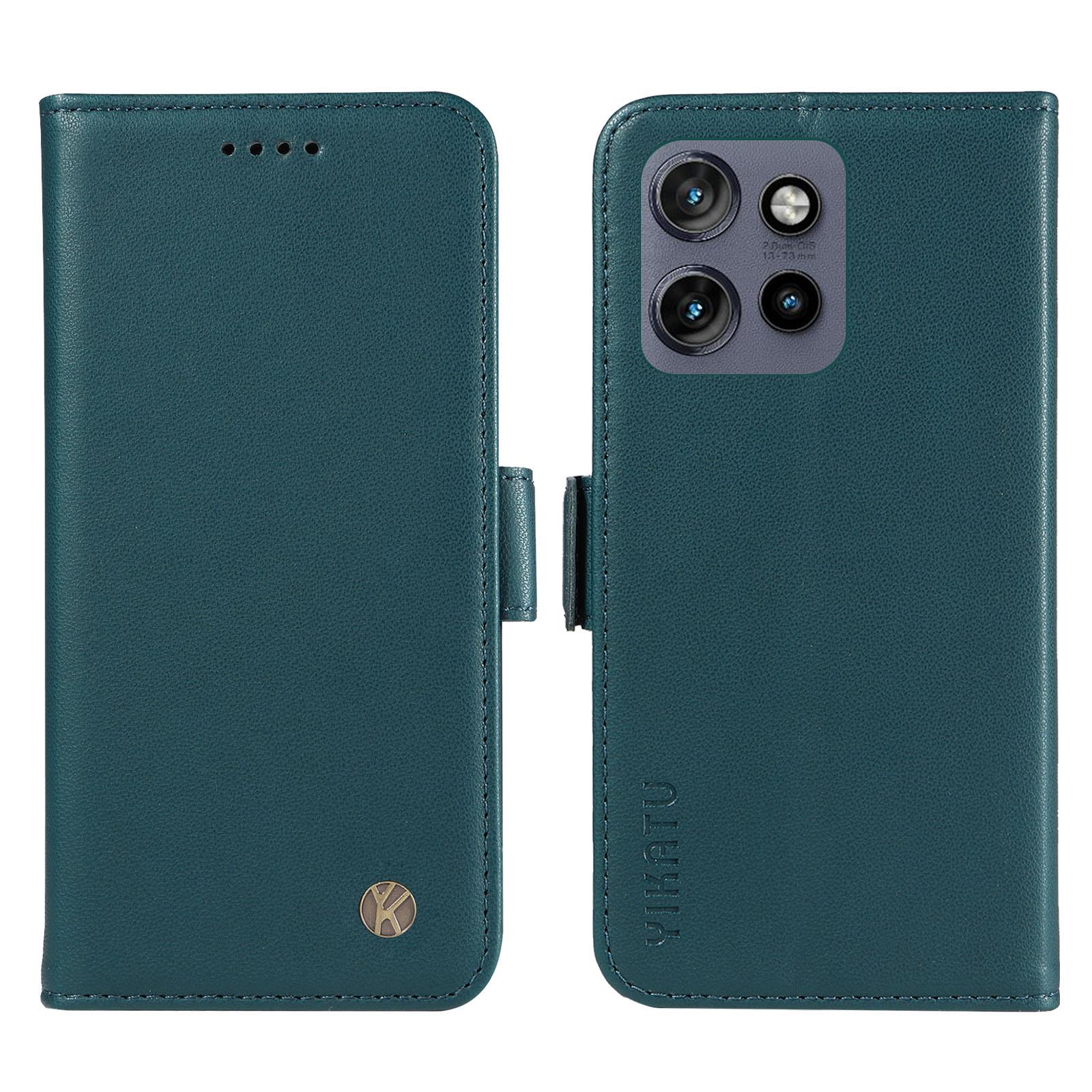 

YIKATU YK-003 For Motorola Edge 50 Neo 5G/Moto S50 5G/Thinkphone 25 5G Case Wallet Stand Leather Phone Cover Side Buckle Green
