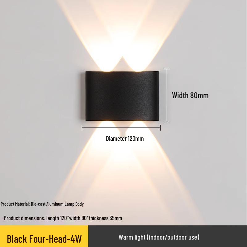 Ultra-Thin LED Waterproof Wall Light: Balcony, Hallway, Staircase, Corridor Spotlight with Colorful Single-Head Design for Bedside or KTV.
