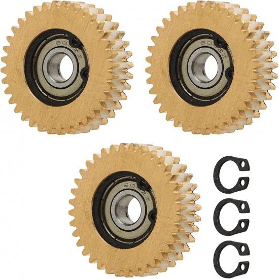 OUKENS 3 ШТ. Электровелосипед 36T Моторные шестерни, Легкий вес 38 мм Медный набор шестерен для мотор-колеса велосипеда для самоката, Запасная часть шестерни для электровелосипеда