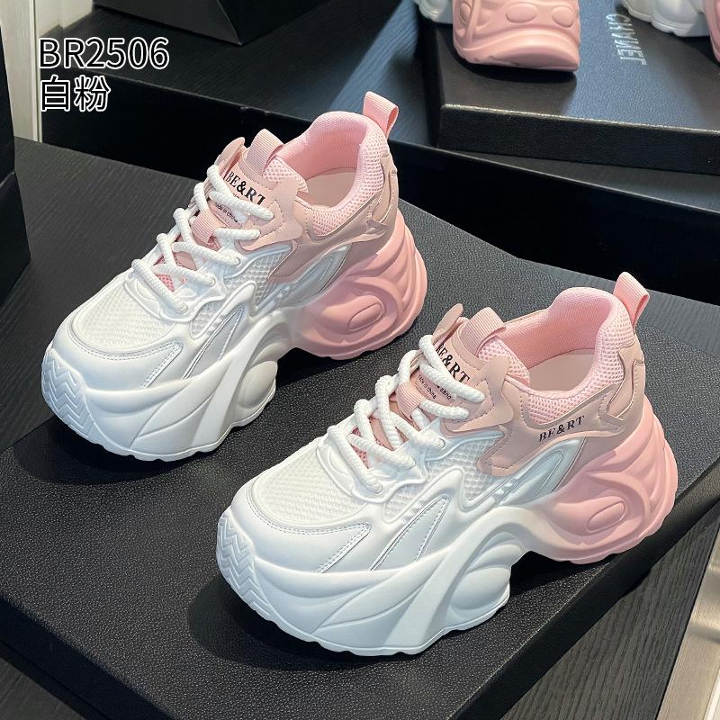 

Dad shoes spring and autumn new breathable gradual change color leather thick sole small sports leisure 34