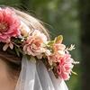 Bridal Veil Lightweight Breathable White Tulle Headband with Bows Flowers Decor Children Versatile Party Headwear Hair Accessory