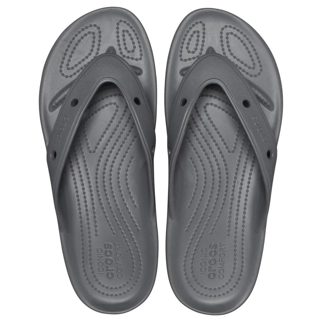 Crocs lightweight and comfortable commuting versatile flip-flops unisex dark grey