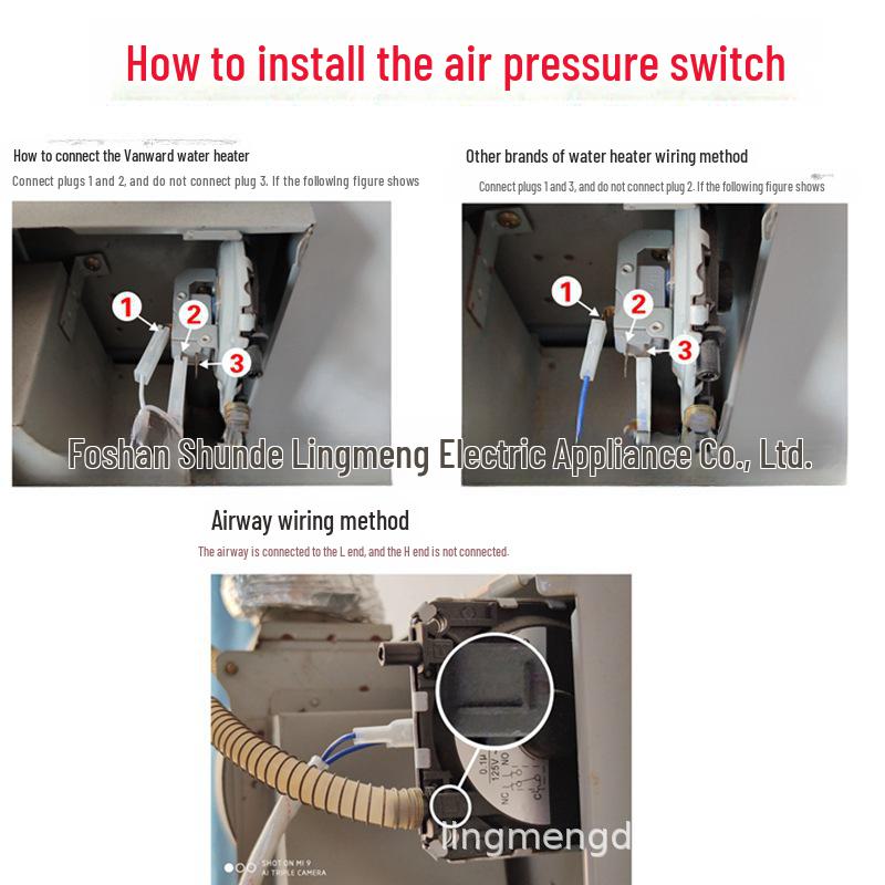 Authentic JRF-1 Wind Pressure Switch for Water Heater Boilers - New, Universal, Original