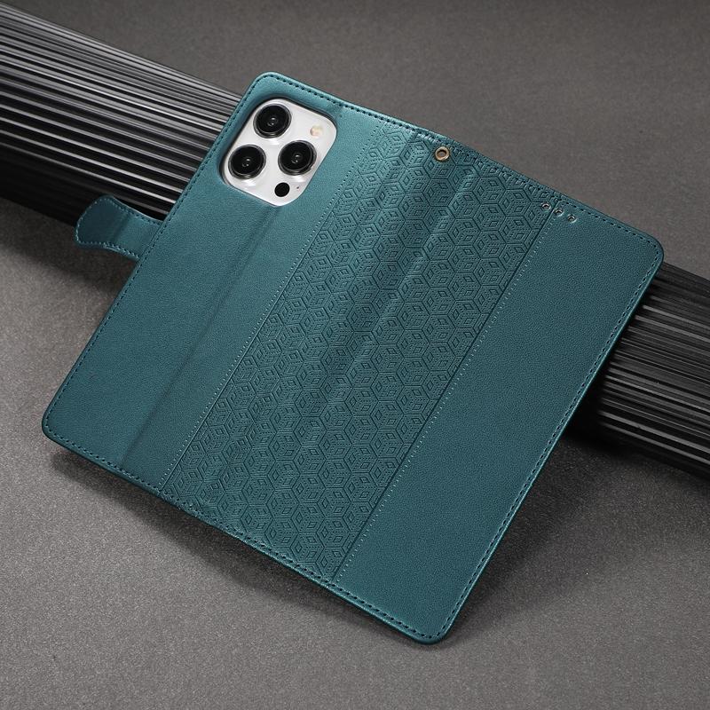 Wallet Case on for OPPO Reno 11F Case Grid Pattern Leather Cover for Oppo Reno11 F Reno 11 8 10 Pro Plus 8T 5G 8Z 7Z 7 Lite Capa