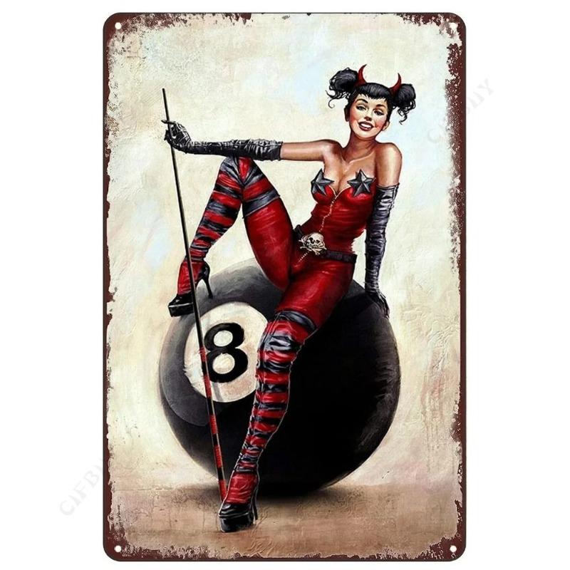 Billiard Metallposter Schild, Spielzimmer Wanddekoration