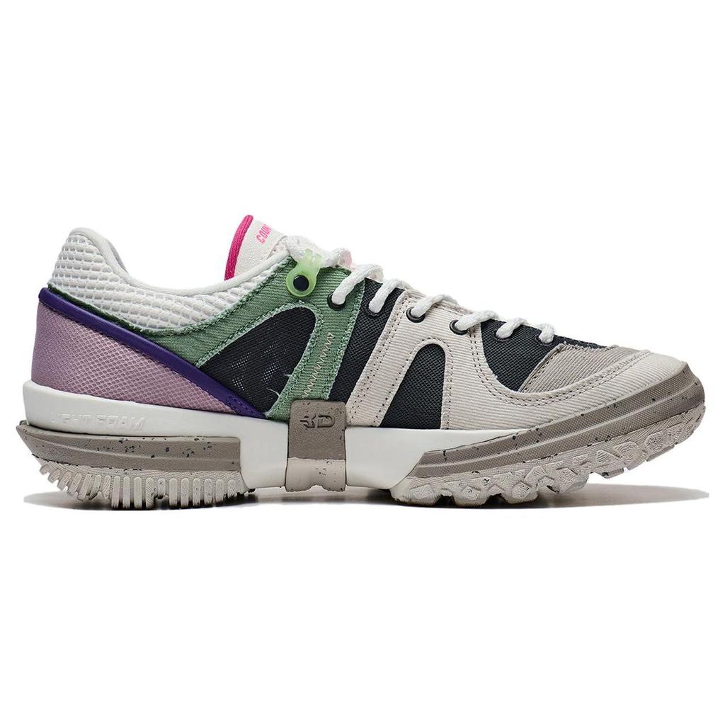 LiNing Linchuan Lite Fabric Synthetic Leather Non-Slip Wear-Resistant Low-Top Casual Shoes Men sneaker Gray Green AGLS259-4