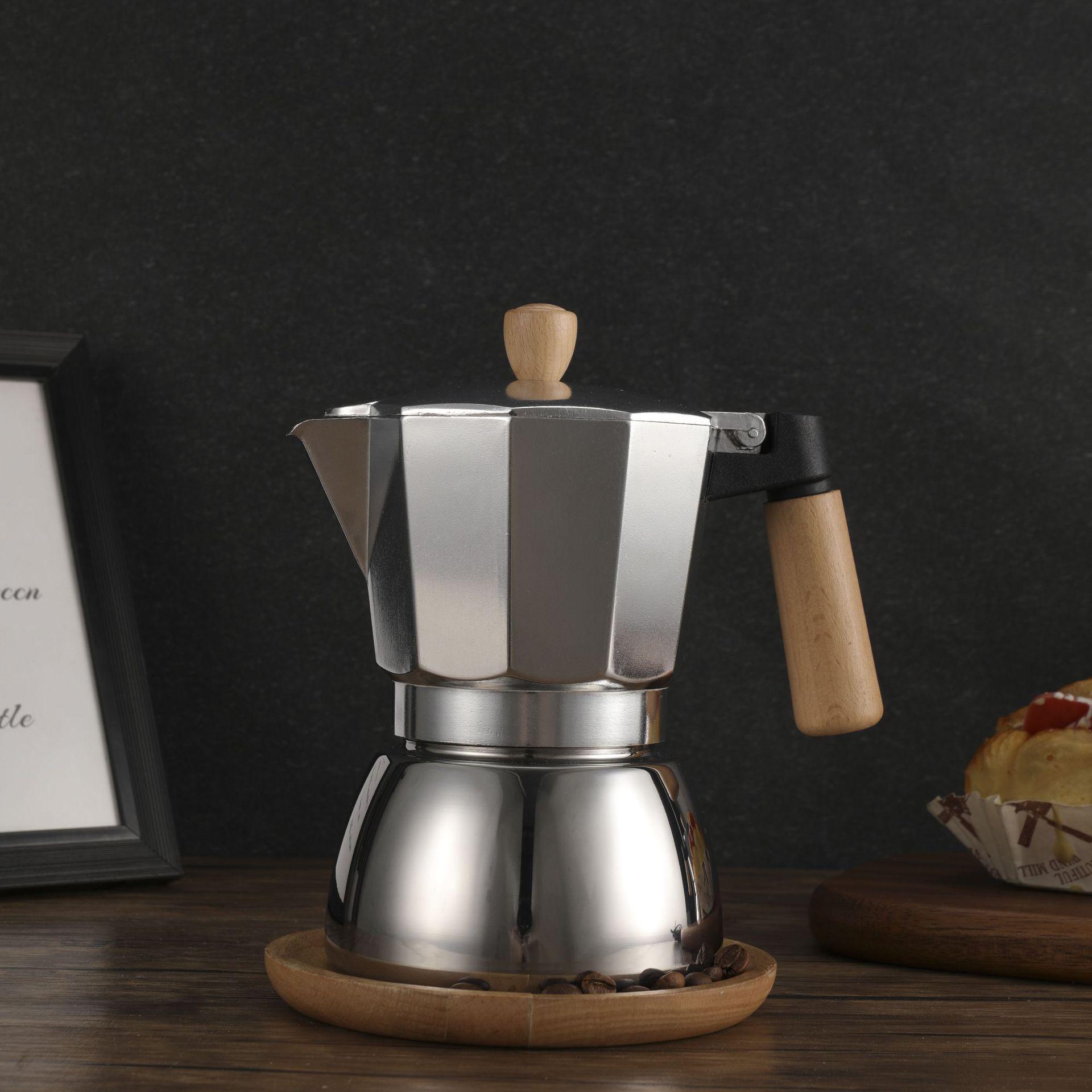 Dual-Valve Italian Moka Pot: Modern, High-Quality Metal Coffee Maker 120ml