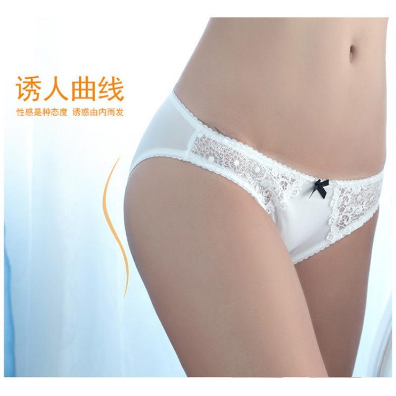 Women Sexy Plus Size Low Waist Hip Lifting Lace Embroidered Triangle Briefs