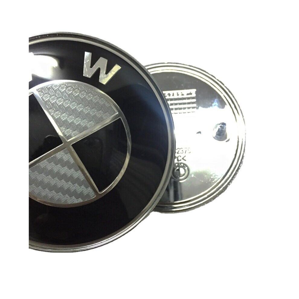 Boot+BONNET BADGE CARBON FIBRE BMW 82mm 74mm E46 E90 E92 E60 E81 X3 X5 1 3 4 5 M Series
