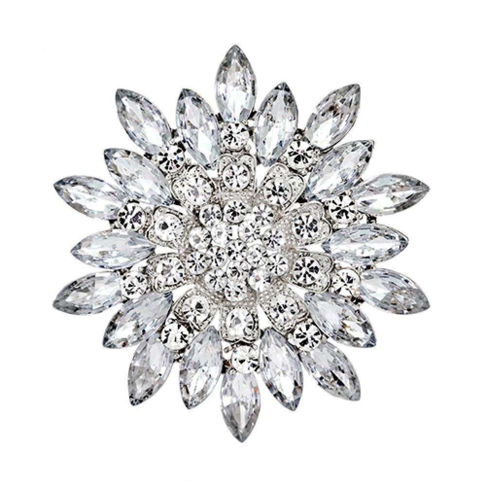 Luxus Damen Mode Blume Brosche Kristall Strass Schmuck für Hochzeit Brosche Party Geschenk