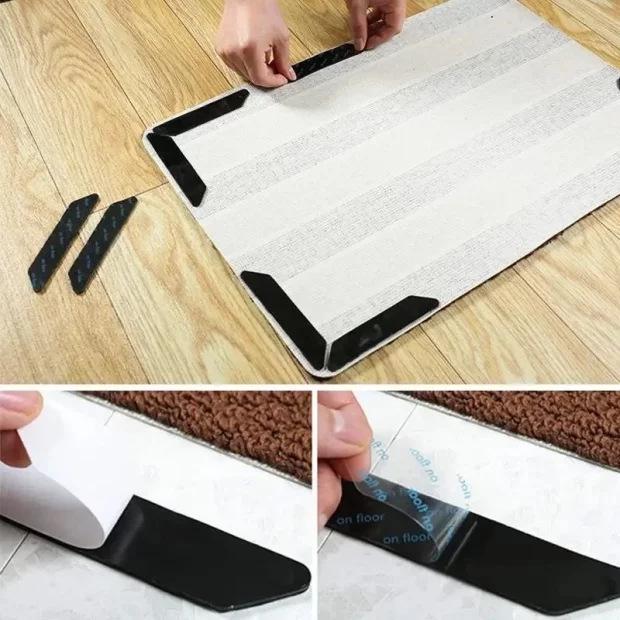 Newcomer Welcome: 12-Pack Anti-Slip Door Mat Fixing Stickers - Suction Cup Design for Entry Mats