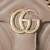 Gucci GG Marmont Spring Clip Flap Quilted V Leather Mini Shoulder Bag Women Shoulder Bag Gray-Brown 446744-AAER0-1523
