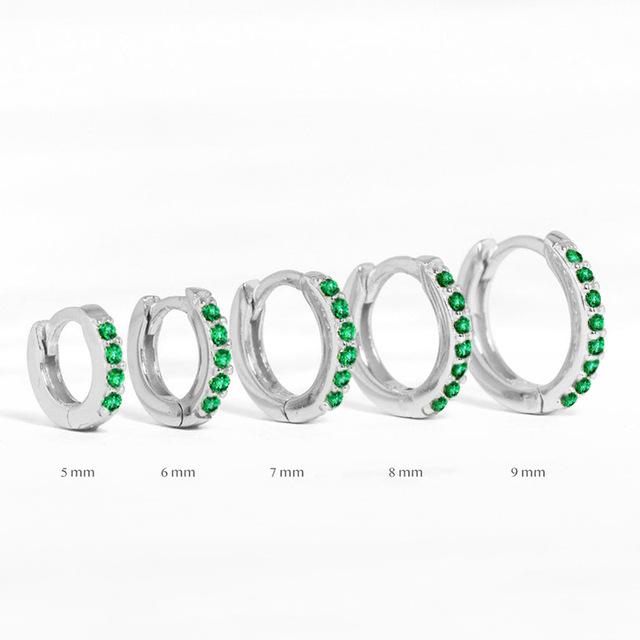 2PCS Stainless Steel Minimal Crystal Zirconia Hoop Earrings Gold Silver Color Small Huggie Cartilage Earring Piercing Jewelry