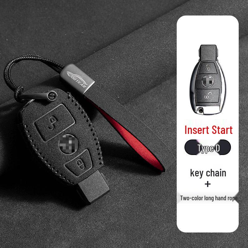 Mercedes-Benz E300L Key Cover: Suede Grade with Buckle for Men's C260LC200L GLC/GLB220
