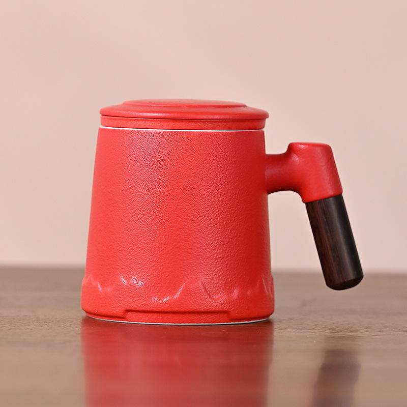 Taza de Té con Separación Cerámica Taza de Oficina Taza Simple Taza de Té Regalo de Negocios Taza de Agua