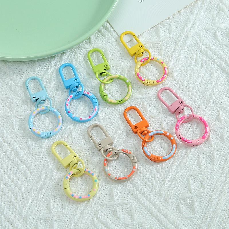 5/10/20Pcs Keyring Lobster Clasp Spring Buckle With Buckle Colored Keychains For Diy Jewelry Making Key Ring Hooks Bags Buckle