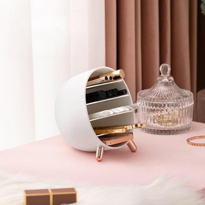Scatola porta pennelli cosmetici da scrivania antipolvere a scomparti multipli, scatola di finitura cosmetici, scatole porta ombretto, rossetto, lucidalabbra