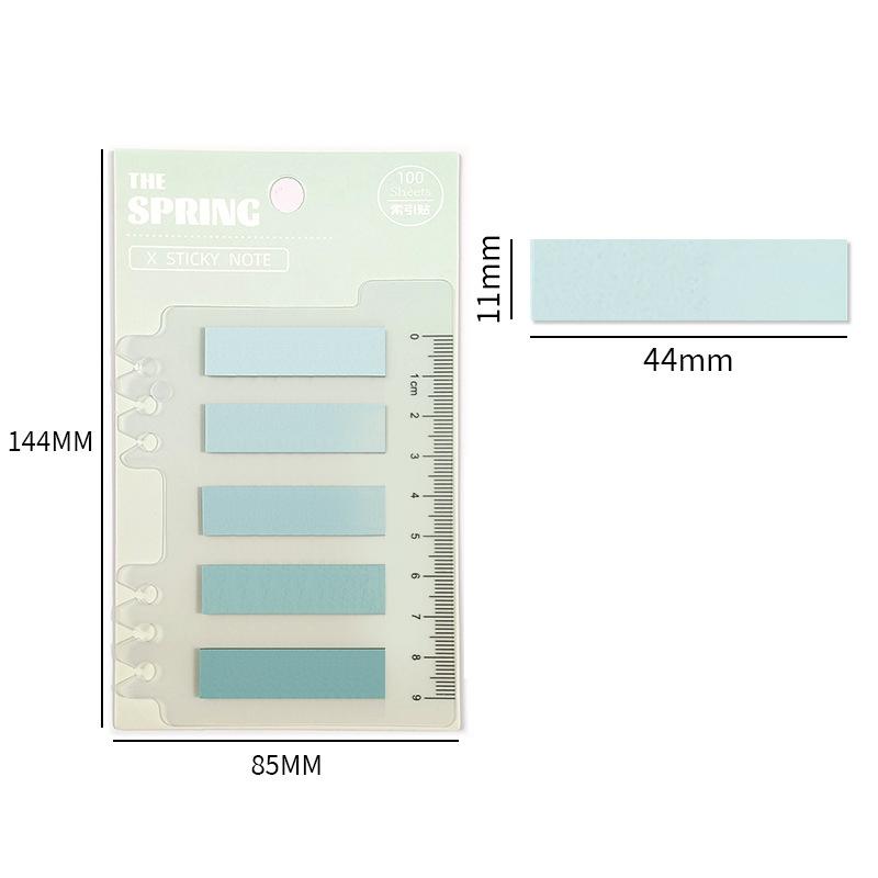 100 Sheets Color Transparent Waterproof Loose-Leaf Label Sticky Notes Index Tab Strip School Office School Stationery Supplies