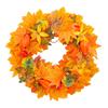 Halloween Dead Branch Pumpkin Wreath Door Hanging Christmas Autumn Color Maple Leaf Rattan Window Decoration