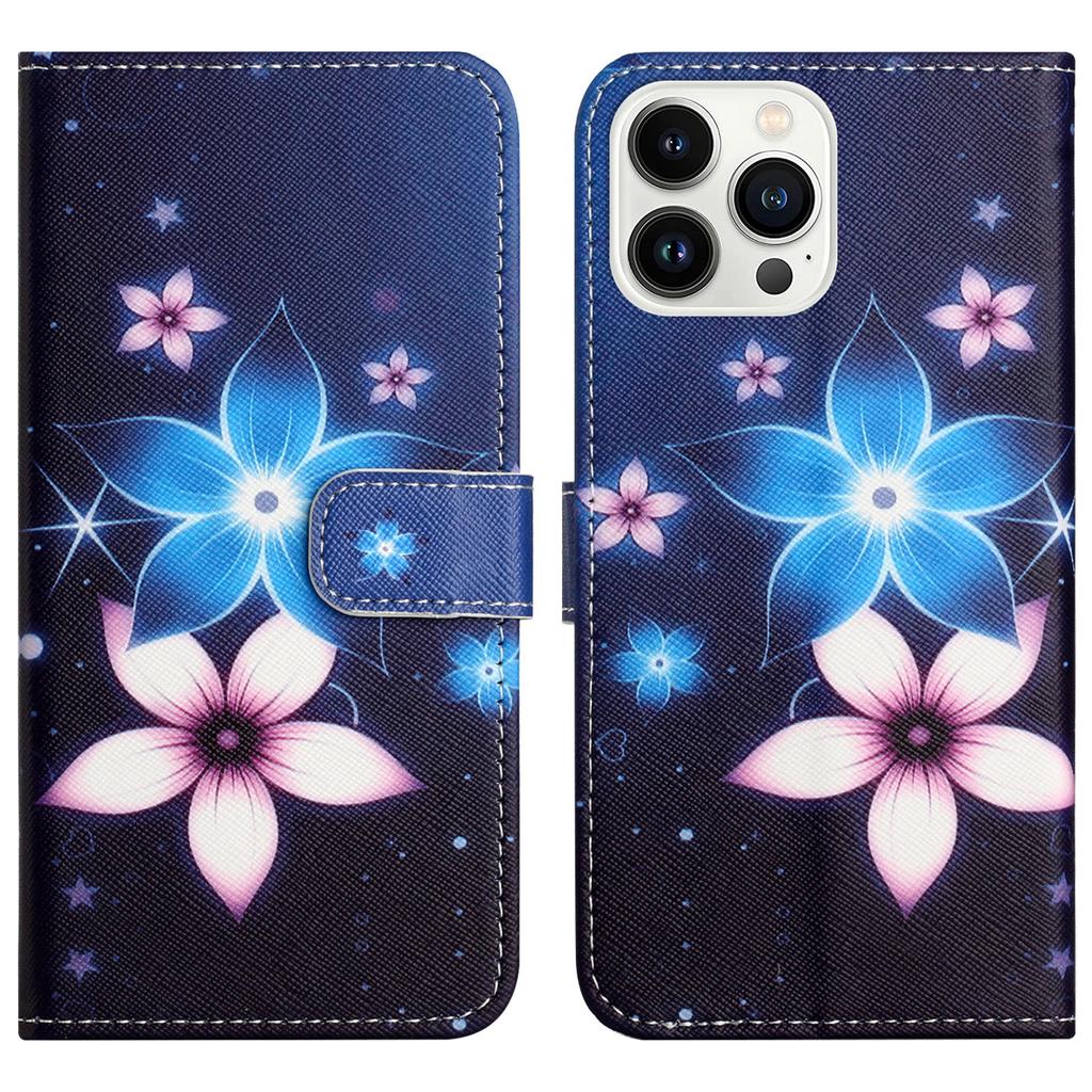 For iPhone 16 Pro Leather Phone Case Cross Texture Pattern Printing