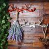 Retro Deer Antler Decoration Wall Mounted Clothing Rack Creative Clothing Store Entrance Hall Door Wall Decoration Metal Hook