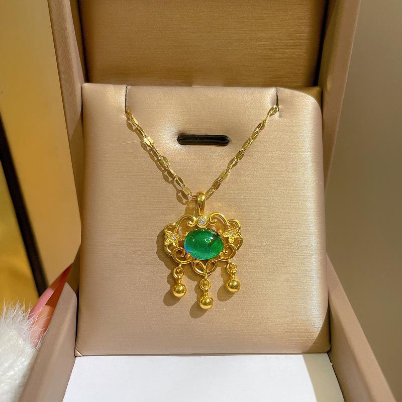 Collier à la mode pour femmes, en cuivre, Micro incrusté, en acier, Simple, maille rouge, chaîne de collier exquise