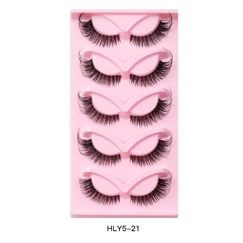 5 Pairs Fox Eye False Eyelashes Eye End Lengthening Long Curling Thick Fluffy All-Match Comfortable Fake False Eyelashes