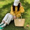 Vacation Style Hollow Weave Bag Countryside Style Vegetable Basket Bag Cute PVC Handbag  Holiday