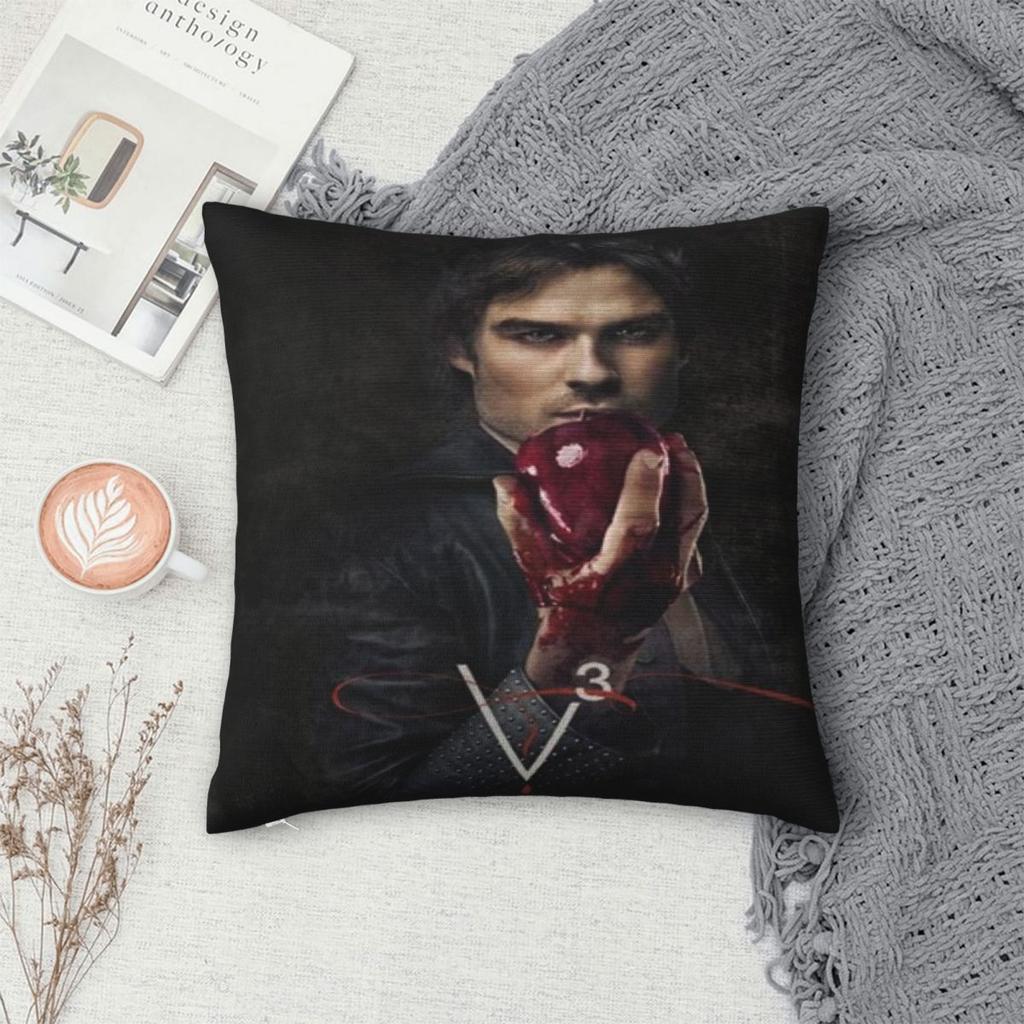 Damon Salvatore Kissenbezug Merchandise Druck Kissenbezug Kissenbezüge Heimdekorationen Quadratisch Mehrere Größen