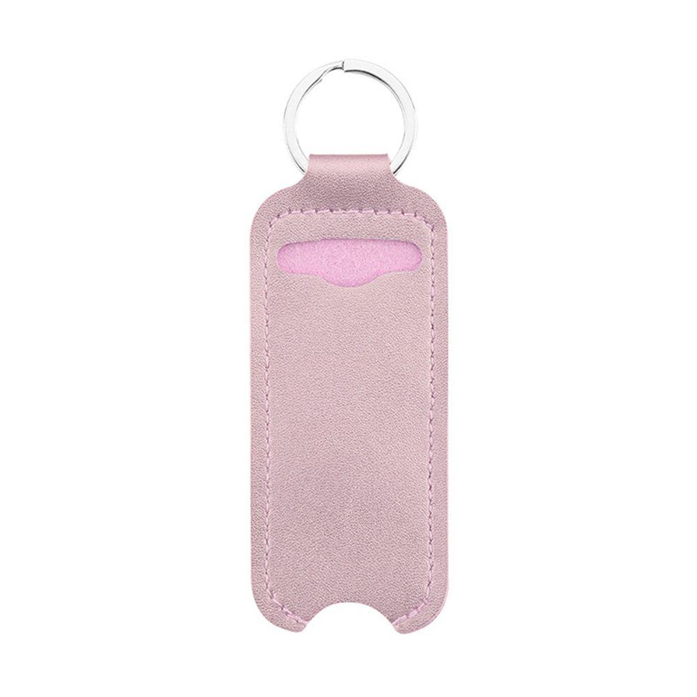 1pc PU Leather Lipstick Keychain Bag Simple Key Ring Holder Colorful Gifts Lip Balm Case Keyring Bag Keychain Display