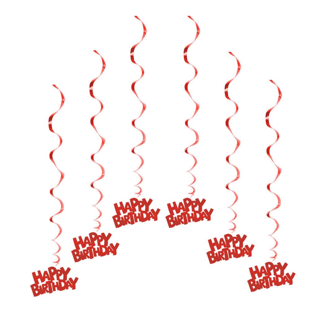 Pack of 6 Durable Reusable Spiral Hanging Decors Beautiful Spirals Hanging Decoration For Birthday And Party Settings