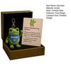 Frog Plush Keychain Soft Portable Eco-Friendly Reminder Toy with Inspiring Card Resist Change Message