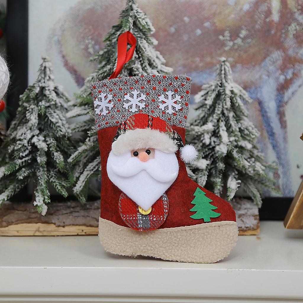 

Festive Christmas Prop Cartoon Fabric Small Santa Sock Head Gift Bag Creative Wholesale StyleA