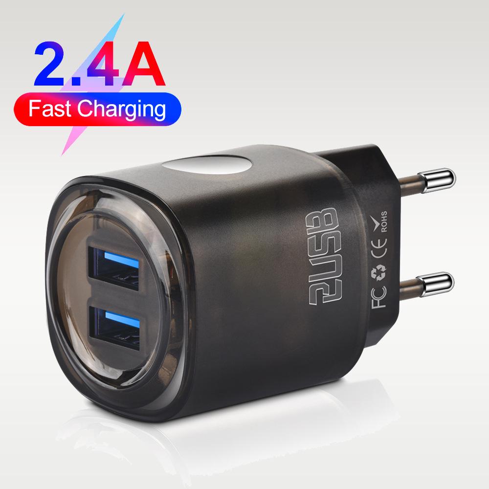 2-Port 2.4A Dual USB Wall Charger for US/EU