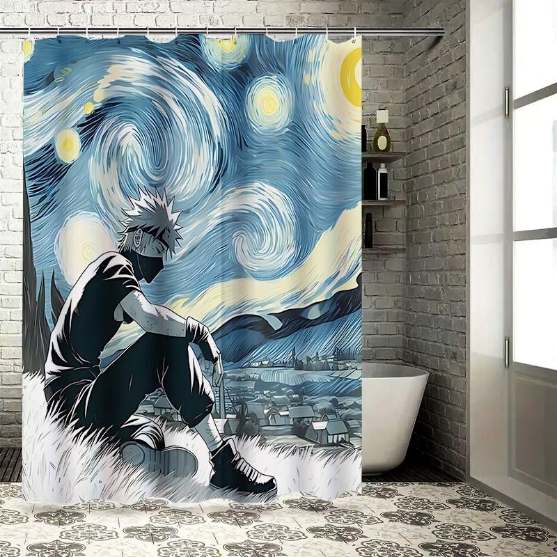

Anime Character Shower Curtain Unique Design Artistic Bathroom Decor Suitable For Wet And Dry Separation Waterproof Durable W60H190(CM)-1 Pcs