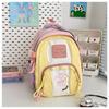 High Value, Fresh and Sweet, Contrasting Color Splicing Backpack, Girl Junior High School Student Lightweight Backpack