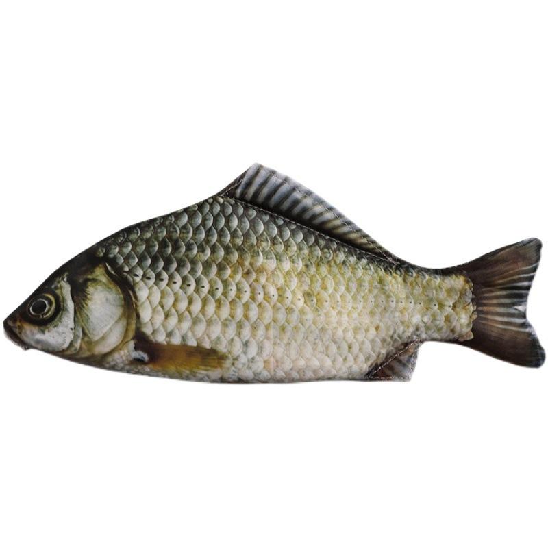 Creative Douyin-style Crucian Carp Pencil Case, Personalized Sea Fish Korean Salted Fish Version, Funny and Fresh Design.