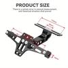 Motorcycle License Number Plate Holder Frame with LED Light CNC Aluminum Adjustable Moto Accessories Turn Signal Light Bracket