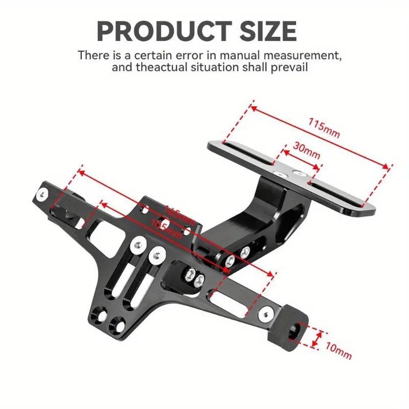 Motorcycle License Number Plate Holder Frame with LED Light CNC Aluminum Adjustable Moto Accessories Turn Signal Light Bracket